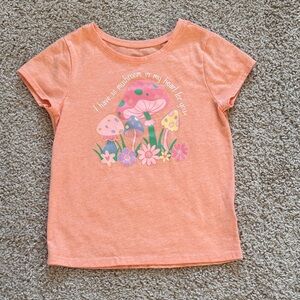 Garanimals Peach Tee with Mushroom and Floral Print